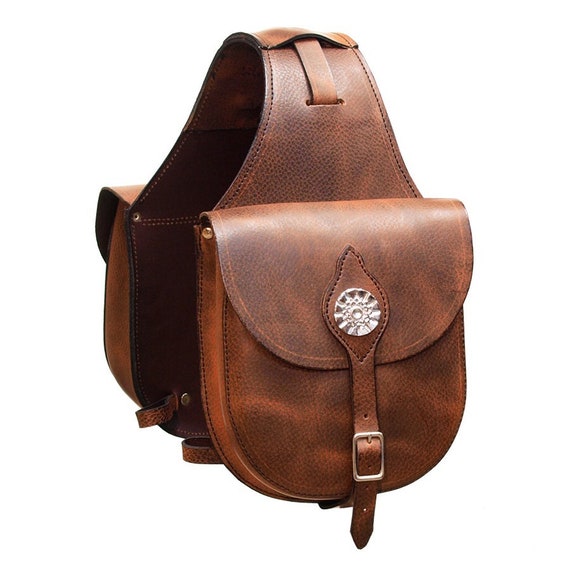 Handmade Designer Premium Quality Leather Saddle Bag With Brass