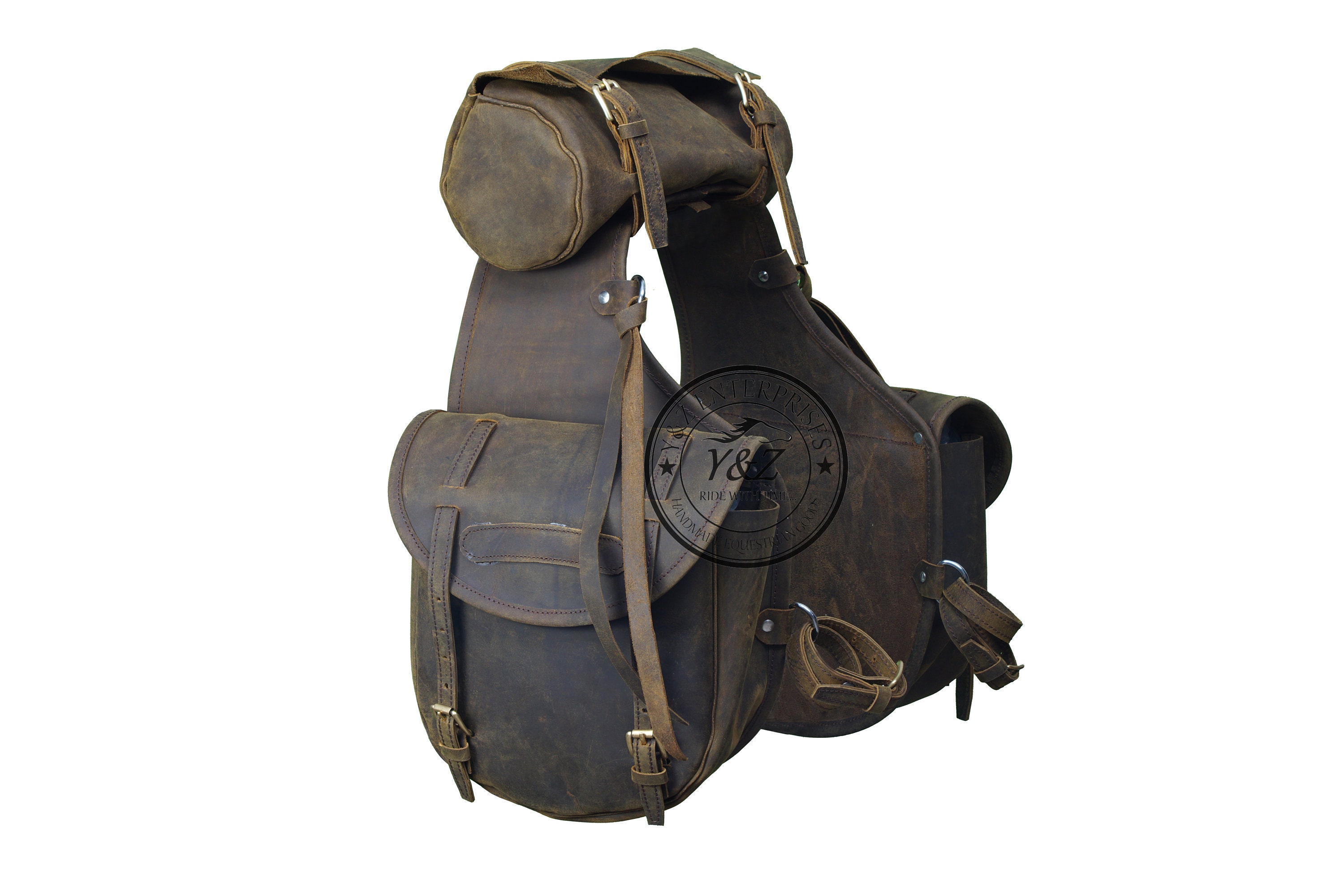 Vintage Handmade Designer Premium Quality Leather Saddle Bag
