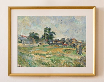 Country Painting, Cottage Landscape, French Country, Meadow Print, Landscape Print # 217