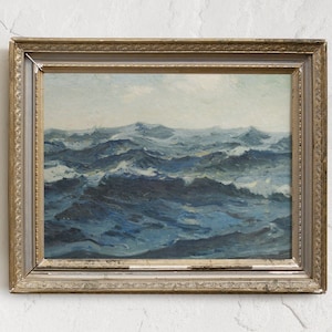 Vintage Ocean Wave Print: Antique Seascape, Coastal Wall Art # 18