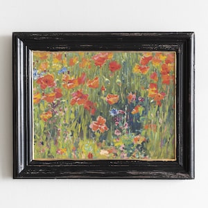Poppy Garden, Poppies Painting, Floral Still Life, Flowers Painting, Mailed Print # 74