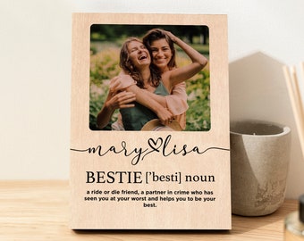 Bestie Definition, Best Friends Photo on Wood, Wood Photo Gifts, Bestie Birthday Gift, Friendship Prints #PL65