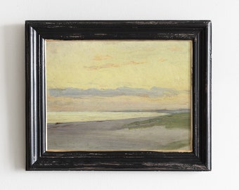 Beach Landscape Print, Vintage Seascape Art, Coastal Wall Decor # 191