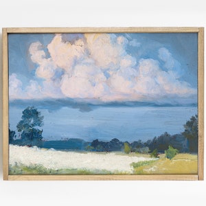 Clouds Painting, Cloud Study, Country Field, Farmhouse Decor, Mailed Print # 204