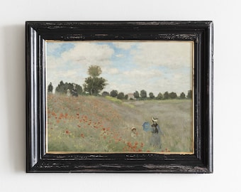 French Country Print, Meadow Painting, Farmhouse Decor # 125
