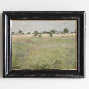 Meadow Painting, Country Landscape, Wild Flowers Painting, Scenery Decor, Mailed Print  # 177