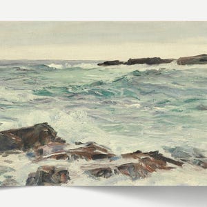 Coastal Painting, Seascape Print, Seaside Landscape, Ocean Art # 198 image 4