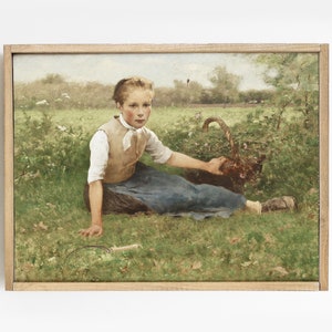 Young Girl Painting, Girl Portrait, Vintage Portrait, Mailed Print, Farmhouse Decor # 195