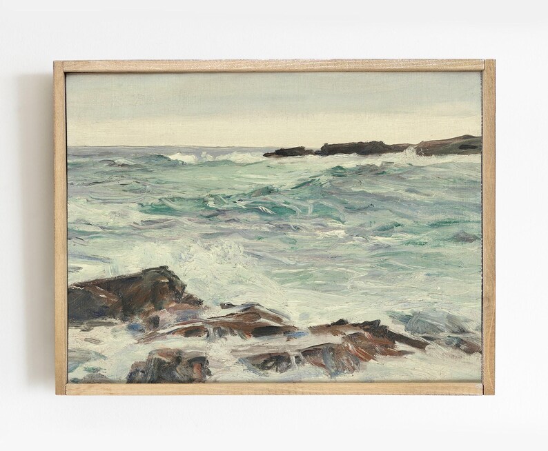 Coastal Painting, Seascape Print, Seaside Landscape, Ocean Art # 198 image 5