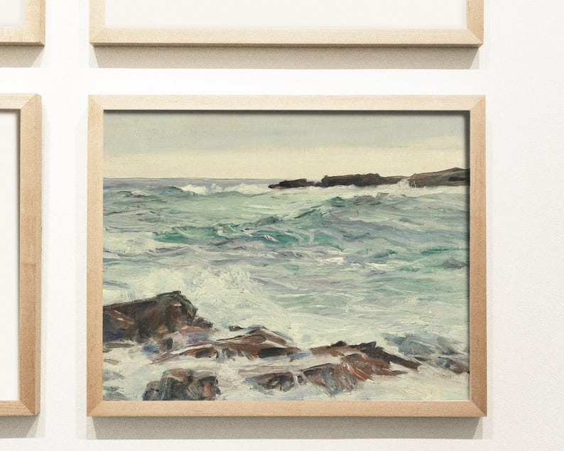 Coastal Painting, Seascape Print, Seaside Landscape, Ocean Art # 198 image 3