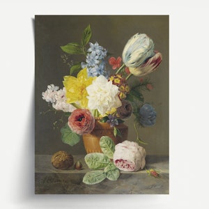 Roses Still Life, Tulips Painting, Floral Still Life, Flowers Painting, Mailed Print # 71