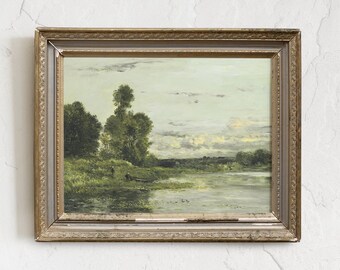 River Landscape Print, Country Painting, Scenery Decor # 123