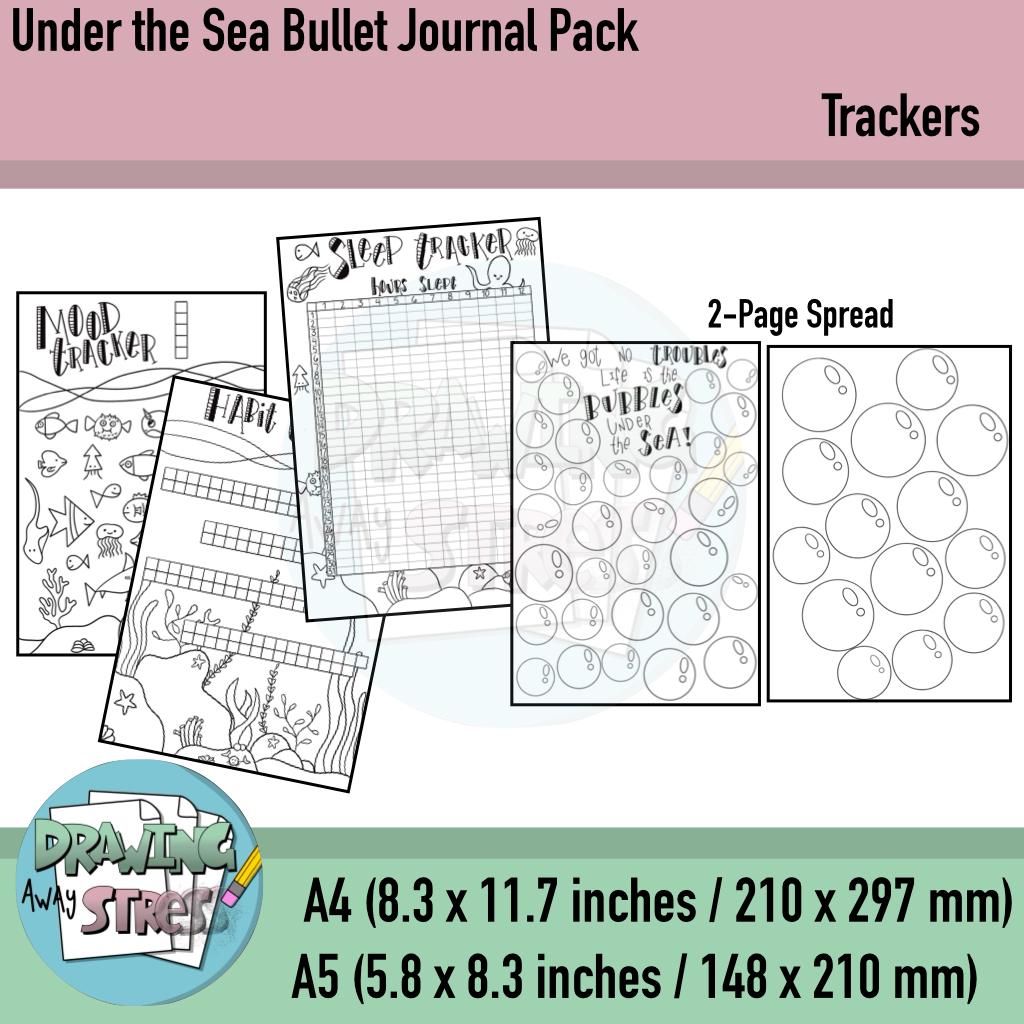 INSTANT DOWNLOAD, Premade, Hand-drawn Printable Bullet Journal Pages ...