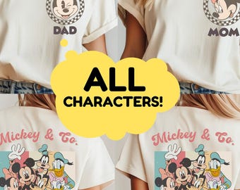 Retro Custom Mickey And Friends Shirt, Disney Vacation Tee, Checkered Magic Kingdom Family Matching Shirt, WDW Front Back Custom Tee