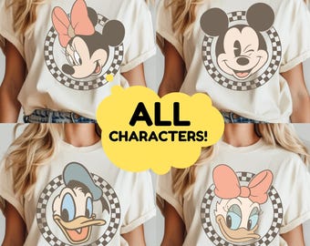 Retro Mickey Minnie Shirts, Disney Family Trip Tee, Checkered Mickey Mouse Shirt, Vintage Mickey & Friends, Disney Vacation Tee 2026