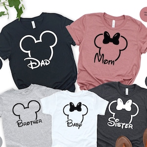 Disney Family Shirts, Mickey and Minnie Head Shirt, Disneyworld Family Shirts, Custom Disney Vacation Trip Shirts, Disneyland Custom Shirt