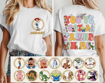 Toy Story Family Trip Shirt, Custom Name Front Tee, You've Got a Friend in Me, Disney Matching Outfit, Buzz Woody Jessie Shirt, Alien Forky