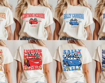 Disney Cars Matching Shirt, Pixar Lightening McQueen Shirt, Tow Mater Shirt, Sally Carrera Doc Hudson Shirt, Disneyland Family Vacation Tee