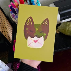 Ein Liebesbrief von der Waldkatze 5X7 Kunstdruck - Secret Message Cat Themed Wanddekor