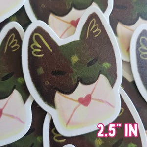 Ein Liebesbrief von der Waldkatze 6,5 cm Aufkleber - Sticker für Katzenliebhaber