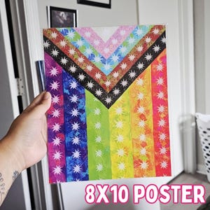 Starry Pride Flag Poster - 8x10in Wall Art