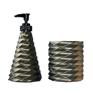 Spiral Soap Dispenser Set with Toothbrush Holder