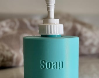 Teal Soap Pump | Modern Bathroom Decor | Refillable Kitchen Detergent Dispenser | Small Sink | Airbnb Guest Bathroom | Minimalist