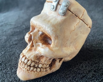 NEW "Frankenskull" lowbrow art toy hand-painted sculpture