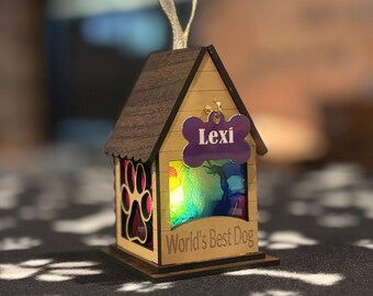 Dog House Lantern SVG File: Laser Cut Pet Memorial Light Box (Digital Download)