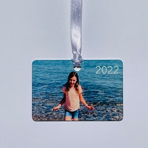 USA Made Your Picture Aluminum Ornament, Shatterproof Holiday Ornament, Durable Customized Metal Photo Decoration, Christmas Tree Decor