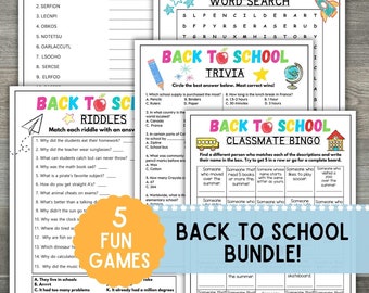 Pacote de volta às aulas, atividades do primeiro dia de aula para impressão, jogo quebra-gelo, jogos de volta às aulas, jogos de sala de aula, volta às aulas