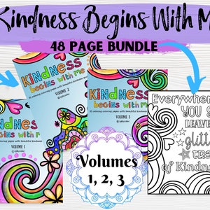 Positive Coloring Pages for Kids/Kindness Coloring Book Bundle/Digital/Instant Download/Promote kindness in the classroom/