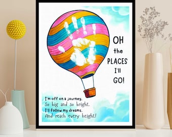 Last Day of School Craft Printable Keepsake, Printable School Handprint Art, Graduation Craft Activity, Oh the Places You’ll Go Craft