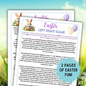 Easter Games Printable, Easter Left Right Game, Easter Activity for Kids and Teens, Easter Pass the Gift Game, Easter Family Party Game