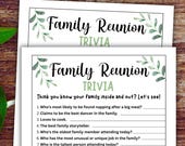 Family Reunion Trivia Game, Family Trivia, Games for Reunion, Family Reunion Party Game, Family Party Game, Family Reunion Trivia, Trivia
