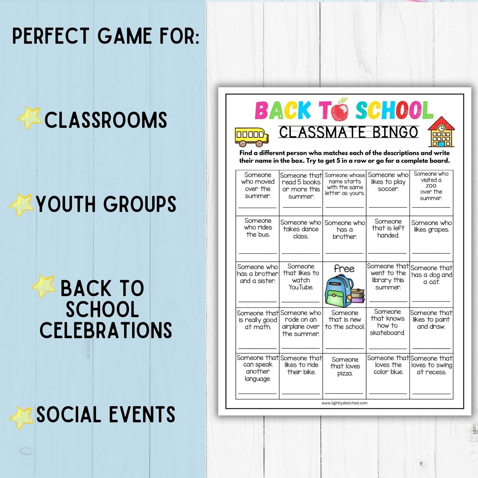 Back to School Classmate Bingo Game, First Day of School Activity, Back ...