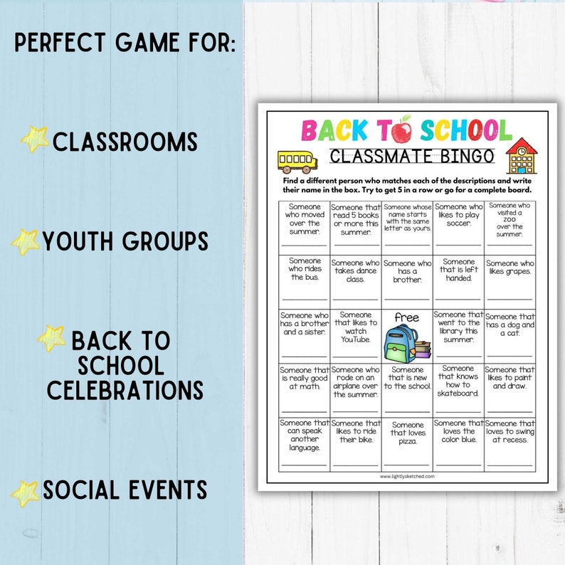 Back to School Classmate Bingo Game, First Day of School Activity, Back ...