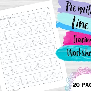 Prewriting Line Tracing Worksheets/Letter Tracing for Kids/Digital/Instant Download/ Prewriting Activity/Handwriting Practice