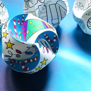 Printable Paper Ornaments. Papercraft Christmas Ornament. Paper Globes. Zentangle Paper Globes. Printable Paper Globes. Christmas Decor.