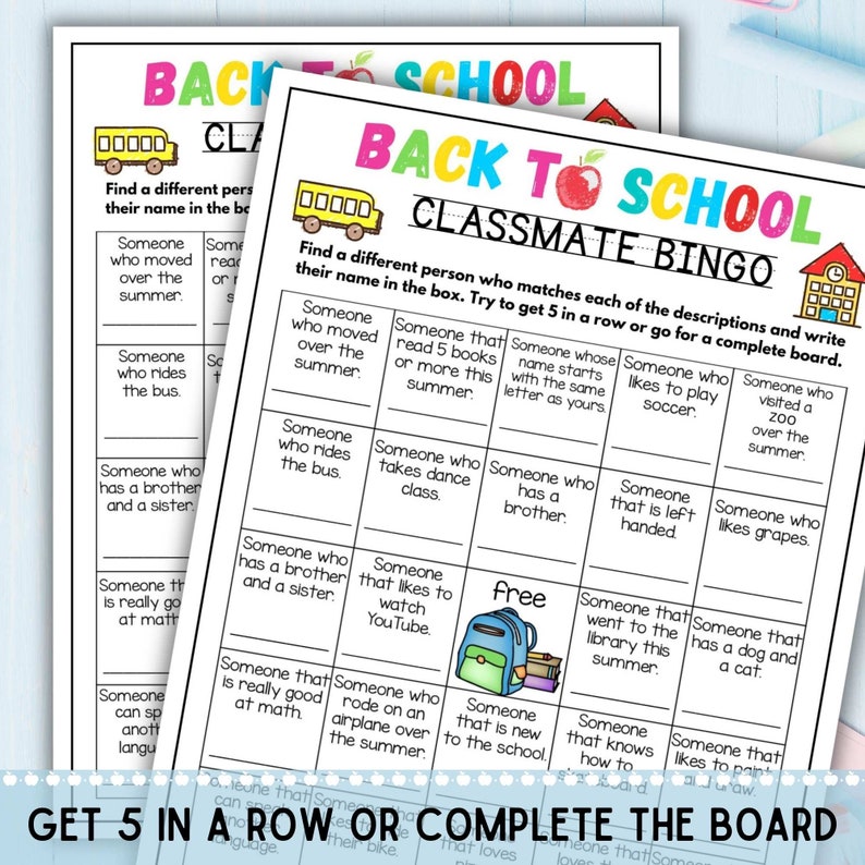 Back to School Classmate Bingo Game, First Day of School Activity, Back ...