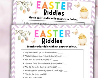 Easter Riddles | Printable Easter Game | Easter Activity For Kids and Adults | Easter Party Game | Family Game | Classroom Game