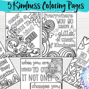 Kindness Coloring Pages Set 9/Digital/Instant Download/Teaching Kindness/Promote kindness in the classroom/Kindness Activities