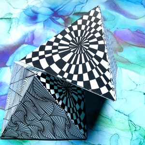 Zentangle Activities for Kids / Zentangle Pyramid / Zentangle Designs / Digital / Instant Download / Zentangle Activity