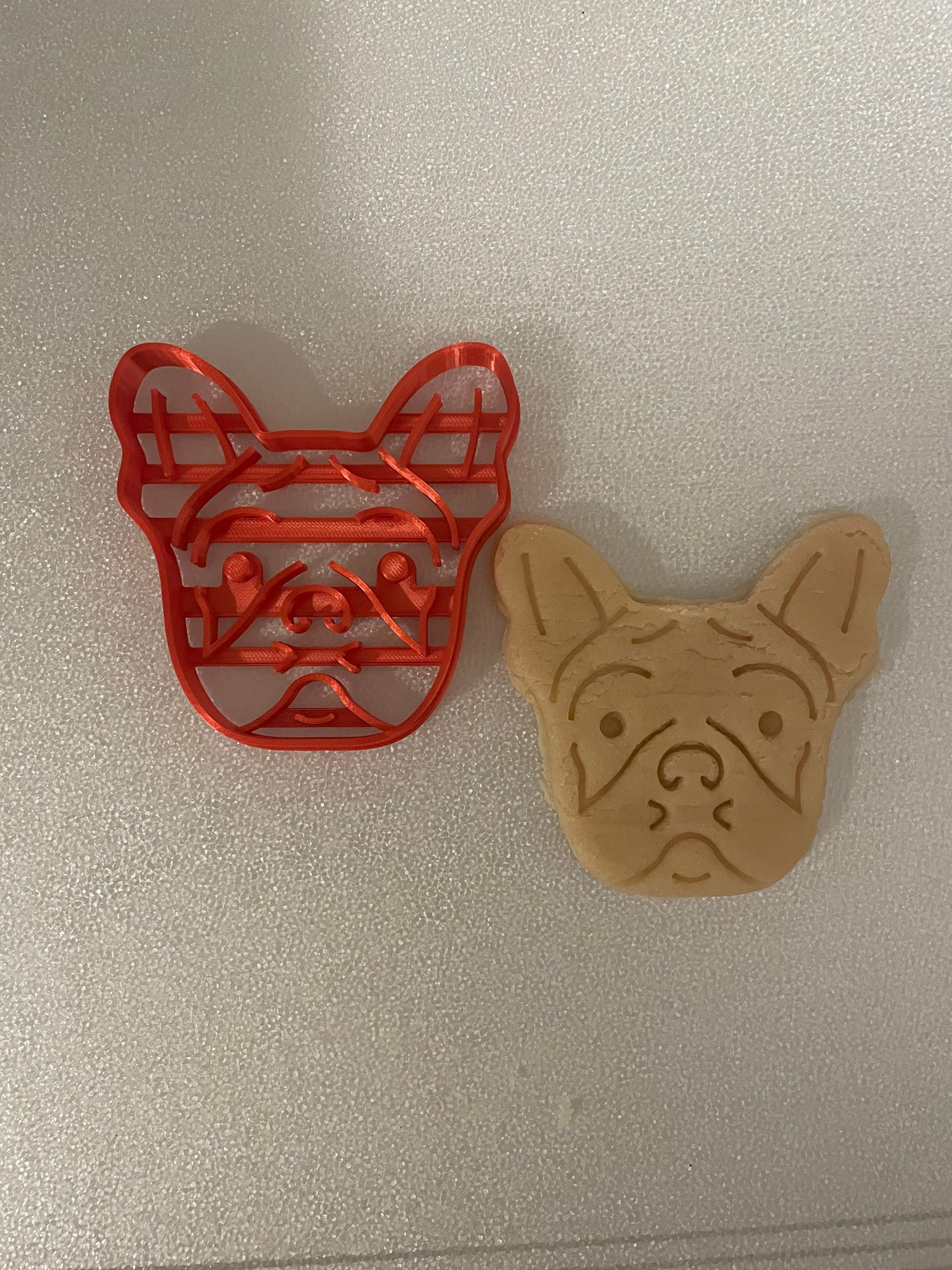 français | à l'emporte-pièce pour le visage de bouledogue dog cookie cutter cadeau d'anniversaire chien des propriétaires chiens cadeau ooak