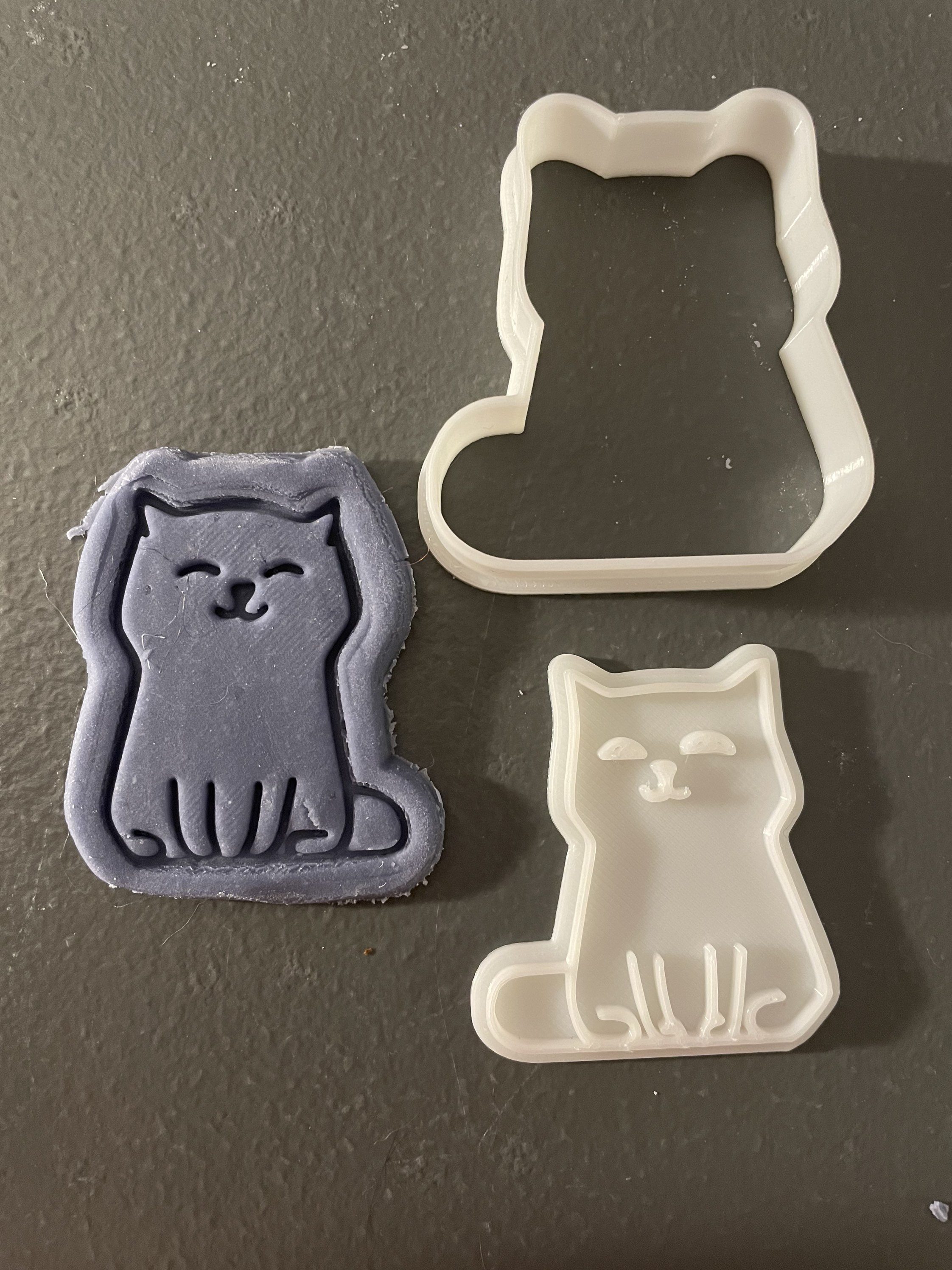 happy cat cookie cutter | cadeau d'anniversaire de chat des propriétaires chats cadeau ooak fondant et presse à argile