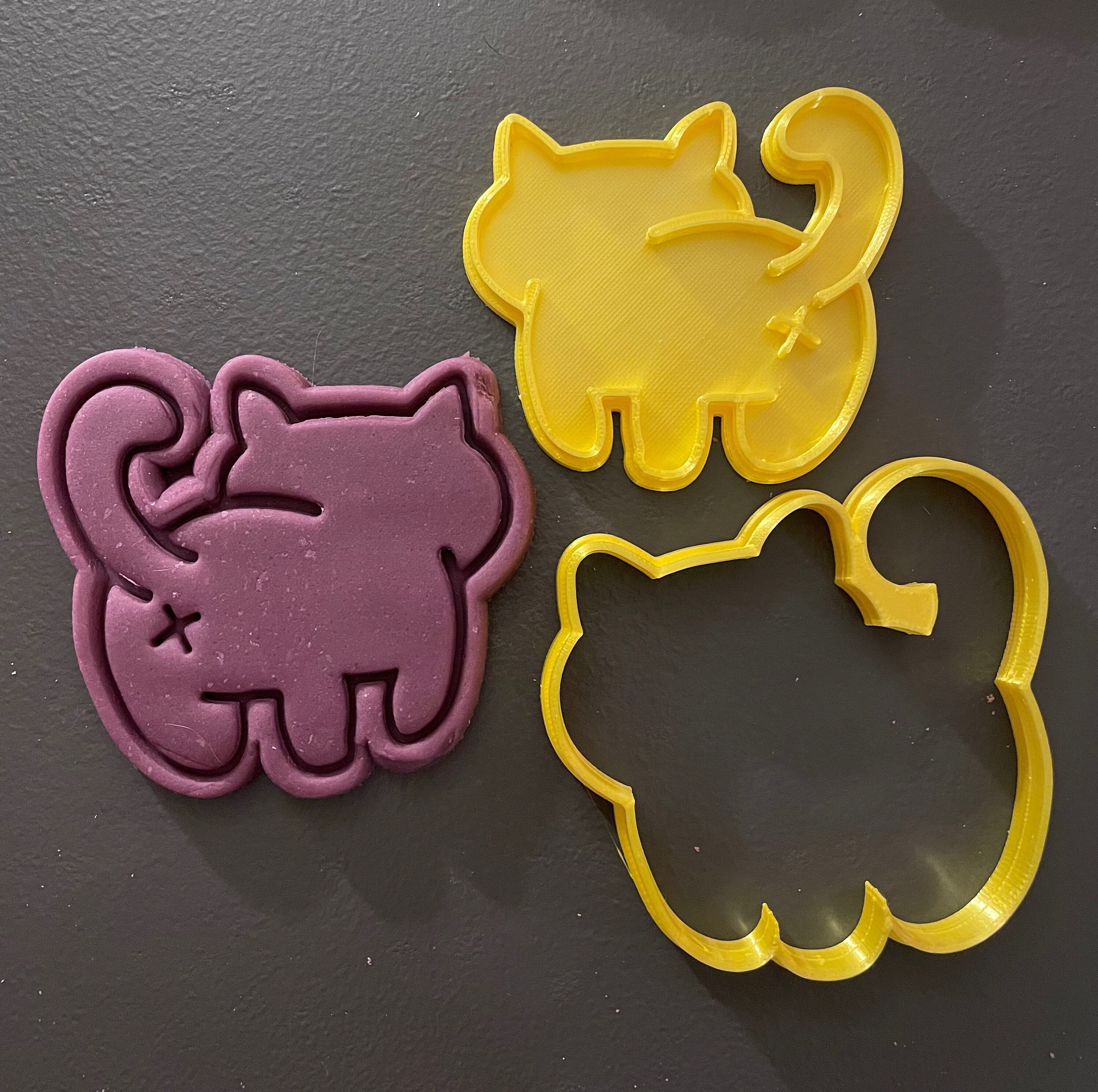 emporte-pièce à biscuits potelée | cadeau d'anniversaire de chat propriétaires chats cadeau ooak fondant et presse argile