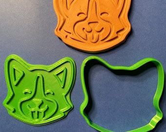 Cheeky Corgi face cookie cutter STL digital file | Dog Cookie Cutter | Dog Birthday Gift | OOAK Gift | Fondant and Clay Press