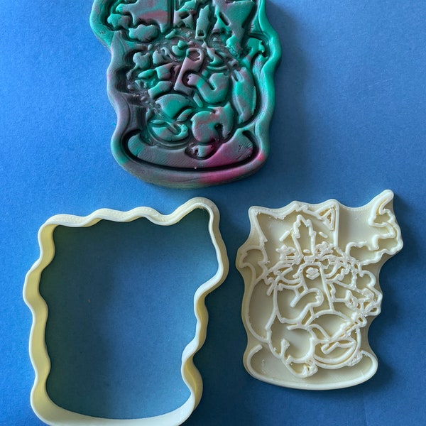 Smoking cat cookie cutter STL Digital file | Cat birthday | Cat owners | OOAK Gift | fondant and clay press  | Kitty lover | stoner | 420