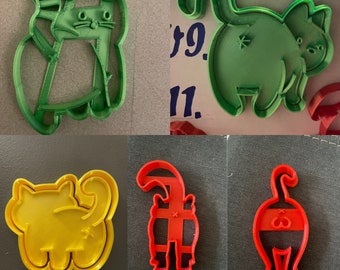 The cats meow! cookie cutter set | Cat birthday gift | Cat owners | OOAK Gift | fondant and clay press