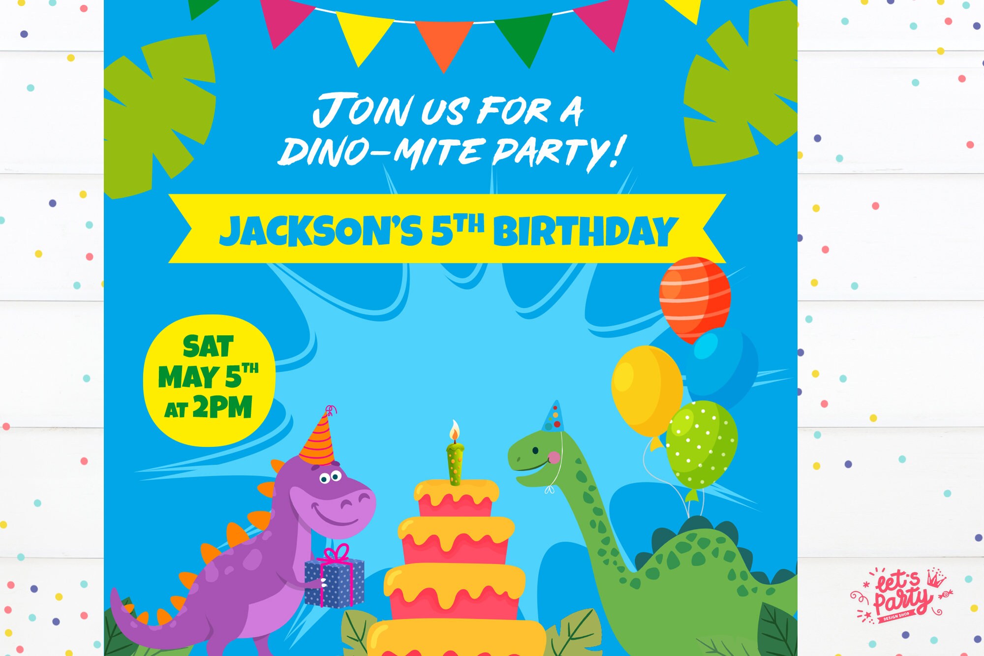 Dinosaur Invitation Dinosaur Party Invitation Dinosaur Etsy
